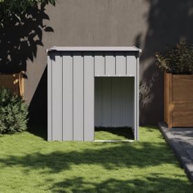Dog House with Roof Light Gray 43.3"x40.6"x42.9" Galvanized Steel Dog House with Roof Light Gray 43.3"x40.6"x42.9" Galvanized Steel