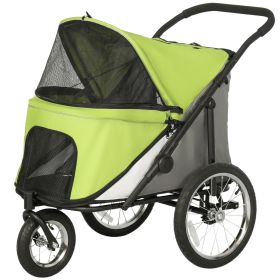 PawHut 3 Wheels Dog Stroller w/ One-Hand Fold, Rubber Wheels, Storage Bag, Soft Cushion for Small & Medium Dogs Yellowish Green PawHut 3 Wheels Dog Stroller w/ One-Hand Fold, Rubber Wheels, Storage Bag, Soft Cushion for Small & Medium Dogs Yellowish Green